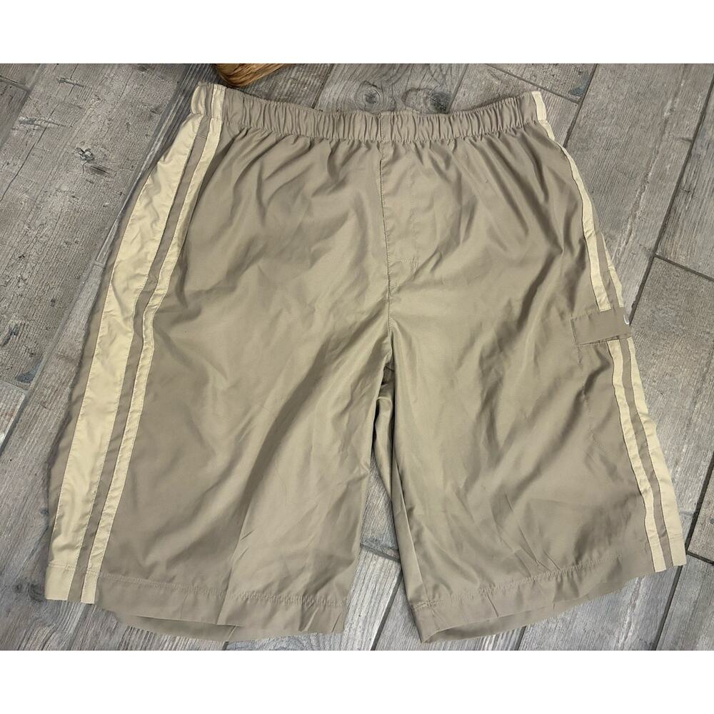 Vintage Nike Silver Tag Swim Trunks Board Shorts Mens XL Beige Mesh Lined Y2K